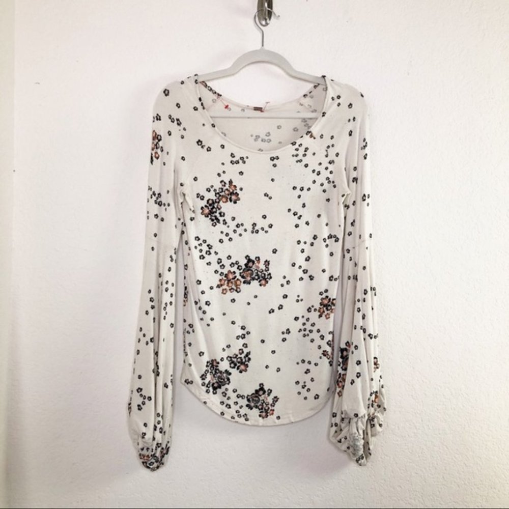 Free People To The Tropics Ivory Balloon Sleeve S